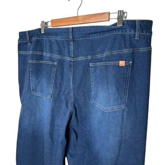 Halara Flex Asymmetric Wide Leg Jeans Size 2X Dark Wash Stretch New - Picture 5 of 8